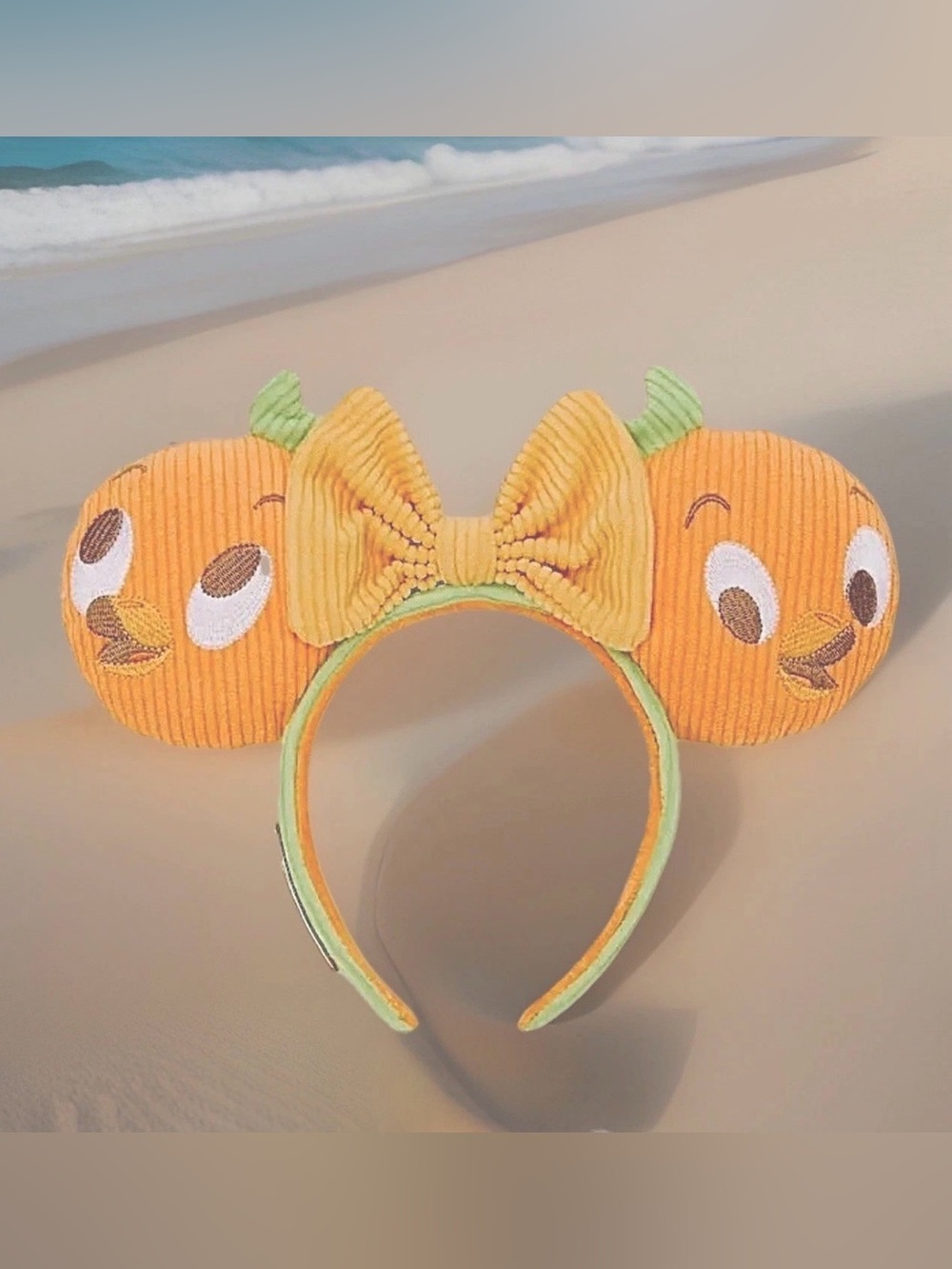 NEW Disney Parks 2025 Loungefly Corduroy ORANGE BIRD Ears Sunshine Tree Headband
